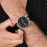 Armani Exchange Hampton Chronograph Black Dial Black Leather Strap Watch For Men - AX2101 Authentic Buy Shop Now