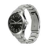 Armani Exchange Hampton Chronograph Black Dial Silver Steel Strap Watch For Men - AX2103 Authentic Buy Shop Now
