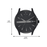 Armani Exchange Hampton Chronograph Black Dial Black Steel Strap Watch For Men - AX2104 Authentic Buy Shop Now