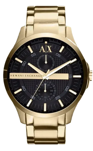Armani Exchange Hampton Chronograph Black Dial Gold Steel Strap Watch For Men - AX2122 Authentic Buy Shop Now