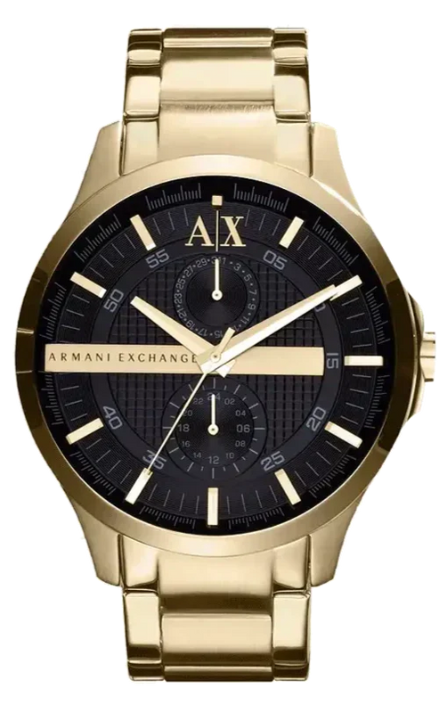 Armani Exchange Hampton Chronograph Black Dial Gold Steel Strap Watch For Men - AX2122 Authentic Buy Shop Now