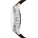 Armani Exchange Hampton Chronograph White Dial Brown Leather Strap Watch For Men - AX2187 Authentic Buy Shop Now