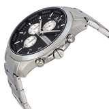 Armani Exchange Hampton Chronograph Black Dial Silver Steel Strap Watch For Men - AX2152 Authentic Buy Shop Now