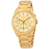 Armani Exchange Drexler Chronograph Gold Dial Gold Steel Strap Watch For Men - AX2602 Authentic Buy Shop Now