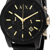 Armani Exchange Outerbanks Chronograph Black Dial Black Steel Strap Watch For Men - AX7105 Authentic Buy Shop Now