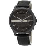 Armani Exchange Hampton Chronograph Black Dial Black Leather Strap Watch For Men - AX2400 Authentic Buy Shop Now