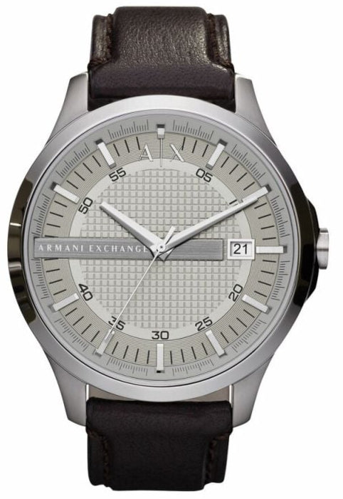 Armani Exchange Whitman Silver Dial Brown Leather Strap Watch For Men - AX2100 Authentic Buy Shop Now