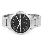 Armani Exchange Hampton Chronograph Black Dial Silver Steel Strap Watch For Men - AX2103 Authentic Buy Shop Now