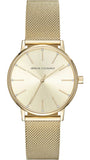 Armani Exchange Lola Analog Gold Dial Gold Mesh Strap Watch For Women - AX5536 Authentic Buy Shop Now