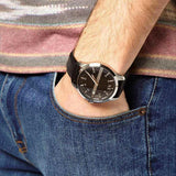Armani Exchange Hampton Chronograph Black Dial Black Leather Strap Watch For Men - AX2101 Authentic Buy Shop Now