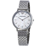 Emporio Armani Mother of Pearl Dial Silver Steel Strap Watch For Women - AR11112 Authentic Buy Shop Now