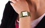 Emporio Armani Super Slim Quartz White DIal Gold Mesh Bracelet Watch For Women - AR2017 Authentic Buy Shop Now