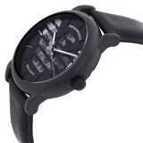 Emporio Armani Meccanico Quartz Black Dial Black Leather Strap Watch For Men - AR60032 Authentic Buy Shop Now