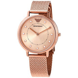 Emporio Armani Kappa Pink Dial Pink Mesh Bracelet Watch For Women - AR11129 Authentic Buy Shop Now