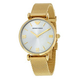 Emporio Armani Retro Gold Dial Gold Mesh Bracelet Watch For Women - AR1957 Authentic Buy Shop Now
