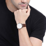 Emporio Armani Giovanni Quartz White Dial Brown Leather Strap Watch For Men - AR11211 Authentic Buy Shop Now