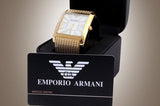 Emporio Armani Super Slim Quartz White DIal Gold Mesh Bracelet Watch For Women - AR2017 Authentic Buy Shop Now