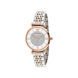 Emporio Armani Gianni T Bar White Dial Two Tone Steel Strap Watch For Women - AR1926 Authentic Buy Shop Now