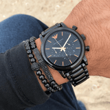 Emporio Armani Luigi Ceramic Chronograph Black Dial Black Strap Watch For Men - AR1509 Authentic Buy Shop Now