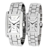 Emporio Armani White Dial Silver Stainless Steel Watch For Women - AR0146 Authentic Buy Shop Now