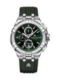 Maurice Lacroix Aikon Chronograph Green Dial Green Rubber Strap Watch for Men - AI1018-SS000-630-5 Authentic Buy Shop Now