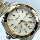 Tag Heuer Aquaracer Calibre 5 Automatic White Dial Two Tone Steel Strap Watch for Men - WAY2151.BD0912 Authentic Buy Shop Now