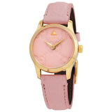 Gucci G Timeless Quartz Pink Dial Pink Leather Strap Watch For Women - YA1265005 Authentic Buy Shop Now