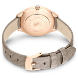Swarovski Attract Clover Crystals Silver Dial Grey Leather Strap Watch for Women - 5653350 Authentic Buy Shop Now