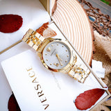 Versace Audrey Quartz Grey Dial Gold Steel Strap Watch for Women - VELR00719 Authentic Buy Shop Now