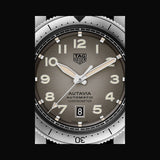 Tag Heuer Autavia Isograph Grey Dial Calfskin Brown Leather Strap Watch for Men - WBE5111.FC8267 Authentic Buy Shop Now