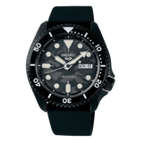 Seiko 5 Sport Automatic Black Dial Black Silicone Strap Watch For Men - SRPD65K3 Authentic Buy Shop Now