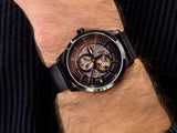 Tommy Hilfiger Spencer Skeleton Black Dial Black Mesh Bracelet Watch for Men - 1791644 Authentic Buy Shop Now