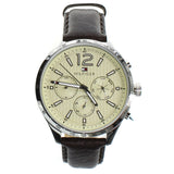 Tommy Hilfiger Gavin Chronograph White Dial Brown Leather Strap Watch for Men - 1791467 Authentic Buy Shop Now