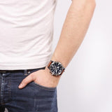 Fossil Nate Chronograph Navy Blue Dial Brown Leather Strap Watch for Men - JR1504 Authentic Buy Shop Now