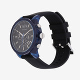 Armani Exchange Outerbanks Chronograph Black Dial Black Silicone Strap Watch For Men - AX1339 Authentic Buy Shop Now