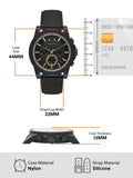 Armani Exchange Outerbanks Chronograph Black Dial Black Silicone Strap Watch For Men - AX1343 Authentic Buy Shop Now