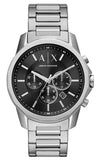 Armani Exchange Banks Chronograph Black Dial Silver Steel Strap Watch For Men - AX1720 Authentic Buy Shop Now