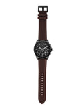 Armani Exchange Outerbanks Chronograph Black Dial Brown Leather Strap Watch For Men - AX1732 Authentic Buy Shop Now
