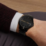 Armani Exchange Hampton Chronograph Black Dial Black Steel Strap Watch For Men - AX2104 Authentic Buy Shop Now