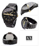 Armani Exchange Hampton Chronograph Black Dial Black Steel Strap Watch For Men - AX2121 Authentic Buy Shop Now