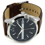 Armani Exchange Hampton Chronograph Blue Dial Brown Leather Strap Watch For Men - AX2133 Authentic Buy Shop Now
