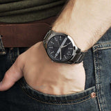 Armani Exchange Hampton Chronograph Grey Dial Grey Steel Strap Watch For Men - AX2135 Authentic Buy Shop Now