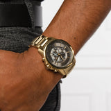 Armani Exchange Banks Chronograph Black Dial Gold Steel Strap Watch For Men - AX1721 Authentic Buy Shop Now
