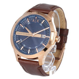 Armani Exchange Hampton Chronograph Blue Dial Brown Leather Strap Watch For Men - AX2172 Authentic Buy Shop Now