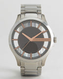 Armani Exchange Hampton Chronograph Skeleton Black Dial Silver Steel Strap Watch For Men - AX2199 Authentic Buy Shop Now