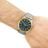 Armani Exchange Nico Quartz Blue Dial Two Tone Steel Strap Watch For Men - AX2332 Authentic Buy Shop Now