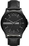 Armani Exchange Hampton Chronograph Black Dial Black Leather Strap Watch For Men - AX2400 Authentic Buy Shop Now