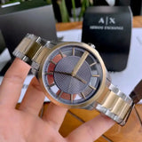 Armani Exchange Hampton Chronograph Grey Dial Two Tone Steel Strap Watch For Men - AX2403 Authentic Buy Shop Now