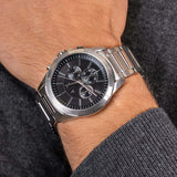 Armani Exchange Drexler Chronograph Black Dial Silver Steel Strap Watch for Men - AX2600 Authentic Buy Shop Now