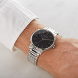 Armani Exchange Cayde Analog Black Dial Silver Steel Strap Watch For Men - AX2700 Authentic Buy Shop Now